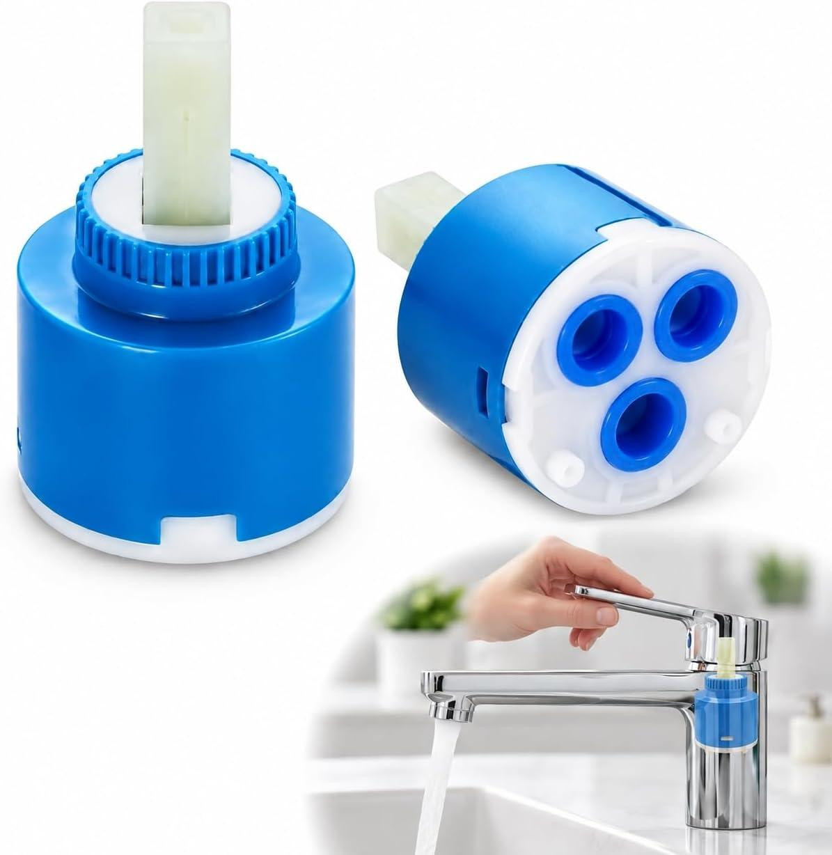Merkloze keramische kraancartridge met 3-gaats basis van 35 mm voor keuken en badkamer