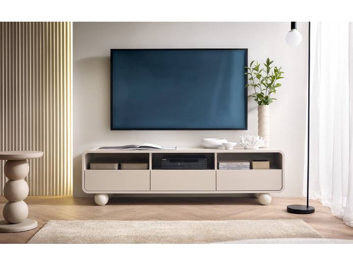 Designer TV Lowboard Layla 160 cm - Beige - Luxusbetten24