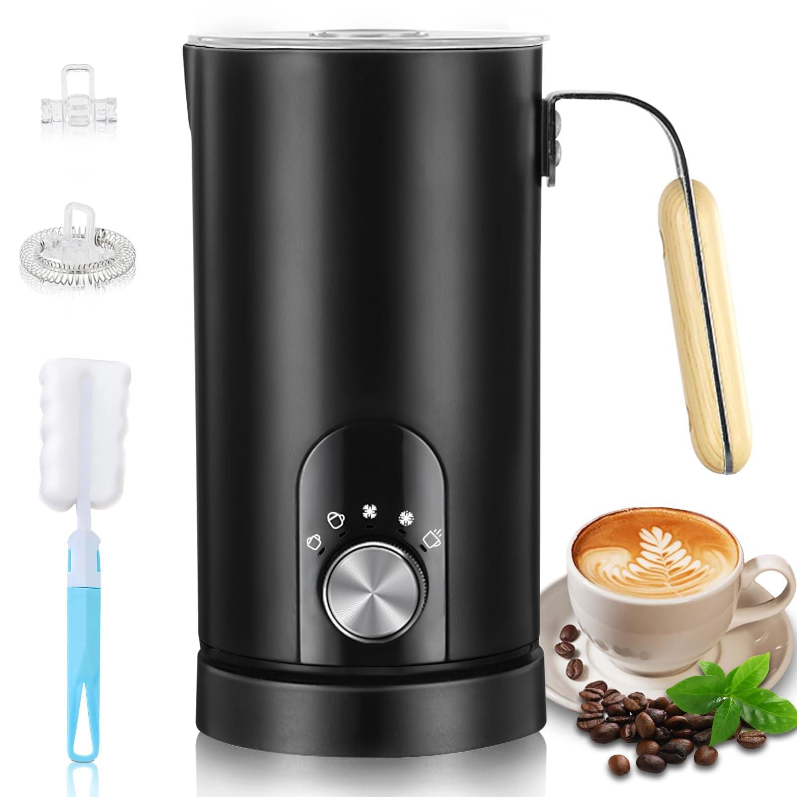 Dripio Melkopschuimer 5-in-1, 350 ml, zwart met antiaanbaklaag