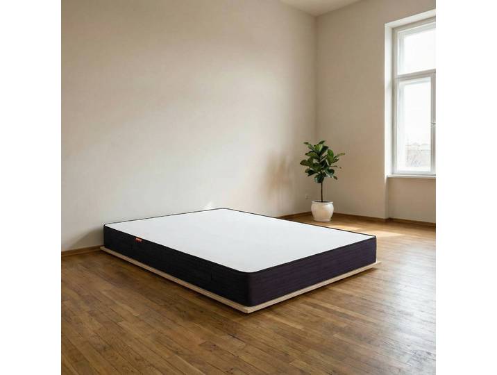 Premium Komfortmatratze 120 x 210cm Kern: Faserschaum & Gel Bezug Liegefläche: Doppeltuch Bezug Border & Unterboden: Möbelstoff Grau/Weiß