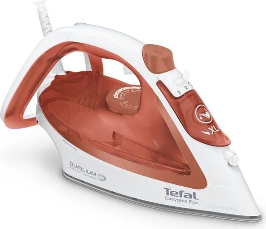 Tefal Easygliss Eco FV5782 Stoom- en droogstrijkijzer met Durilium Airglide zool, Wit/Oranje