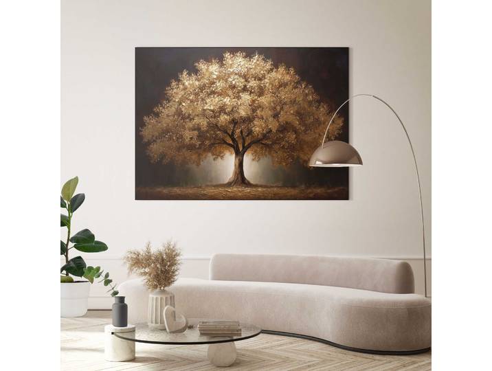 Bäume 1 Stk. tlg. Wohnzimmer - Gold - MDF - Wald - 140x100 cm