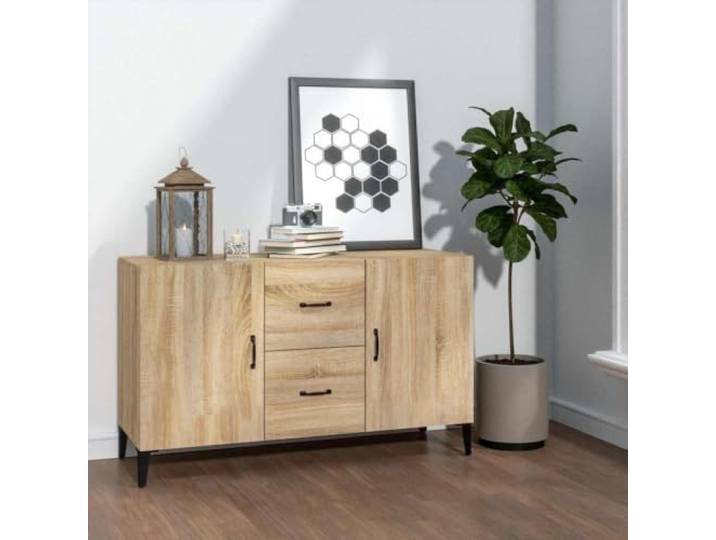 HEFZGDB Weißes Sideboard aus Holzwerkstoff mit Türen und Schubladen, klassisches Sideboard mit viel Stauraum für die Wohnung, stilvolles für die Aufbewahrung von Dekoartikeln, praktisches