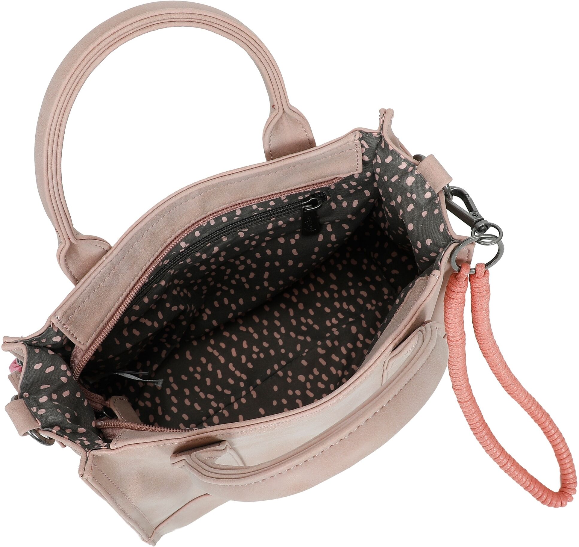 Fritzi Aus Preußen Henkeltasche FRITZI AUS PREUSSEN "Fritzi SquareN", Damen, Gr. B/H/T: 11cm x 26cm x 21cm, rosa, Lederimitat, unifarben, Taschen, mit abnehmbarem Schlüsselband