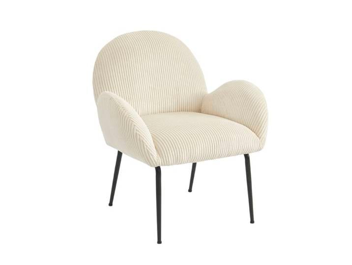 Fauteuil GINA velours côtelé beige
