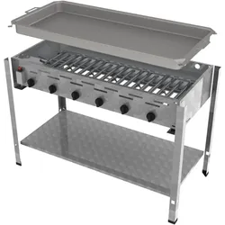 ChattenGlut, Gasgrill, Gasbräter 6-flammig mit Pfanne (27 kW)