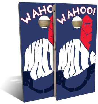 Skip's Garage Wahoo White Outdoor Cornhole Board Set