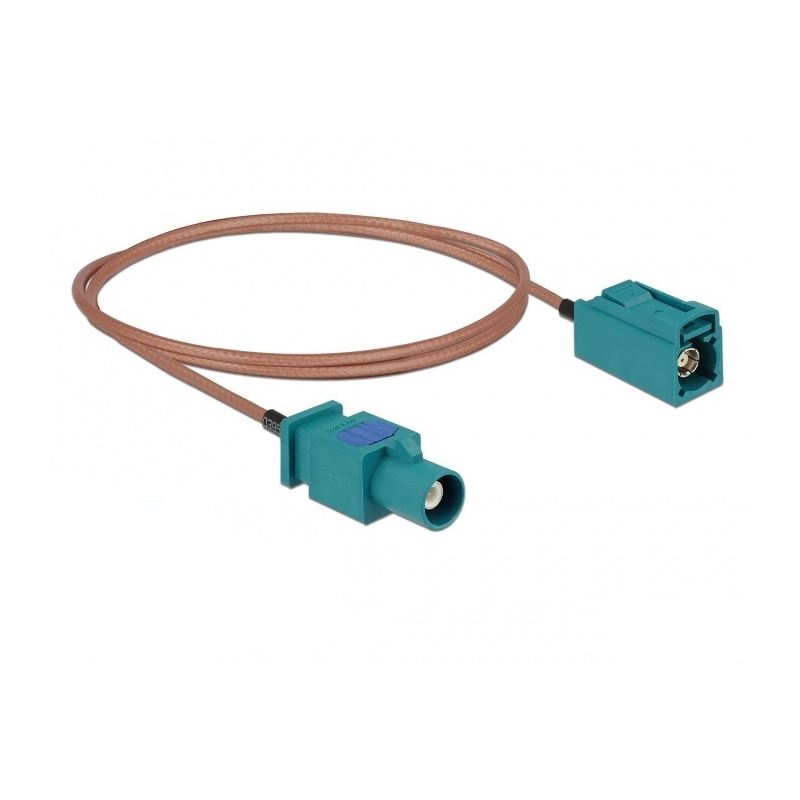 1.00m Delock Koaxial Antennenkabel RG-316 FAKRA Z Stecker auf FAKRA Z Buchse Braun 50 Ohm
