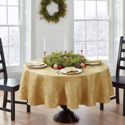 Threadmade Prahl Jacquard Poinsettia Tablecloth