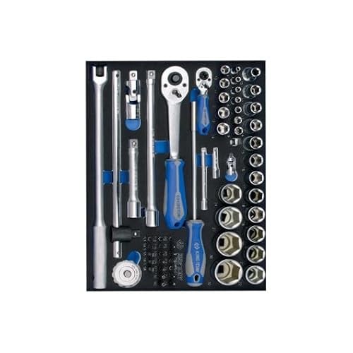 King Tony 97560MRV01 schuimmat voor 1/4" & 1/2" dopsleutels en accessoires, 60-delig