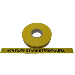 FLUID 20004 Trassenwarnband aus PE Gelb mit Aufdruck ACHTUNG STARKSTROMKABEL Länge 250m
