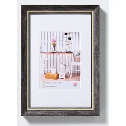Walther Bilderrahmen Chalet Kunststoff mit Passepartout Schwarz / 20 x 30