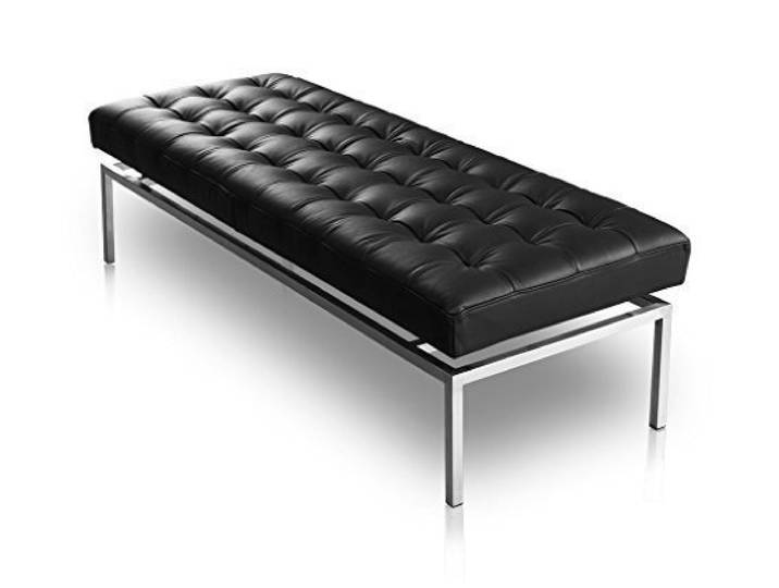 NEUERRAUM Lange Sitzbank Leder Schwarz Länge 160 cm. Sitzhöhe 44 cm.