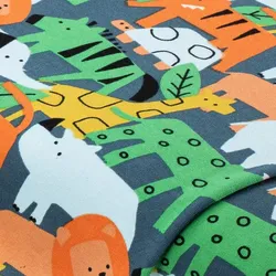 Sweat / French Terry "Tiere", blau-color
