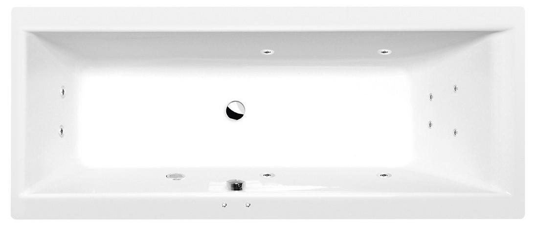 Polysan CLEO Whirlpool-Badewanne, 170x75x48cm, Active Hydro, Chrom