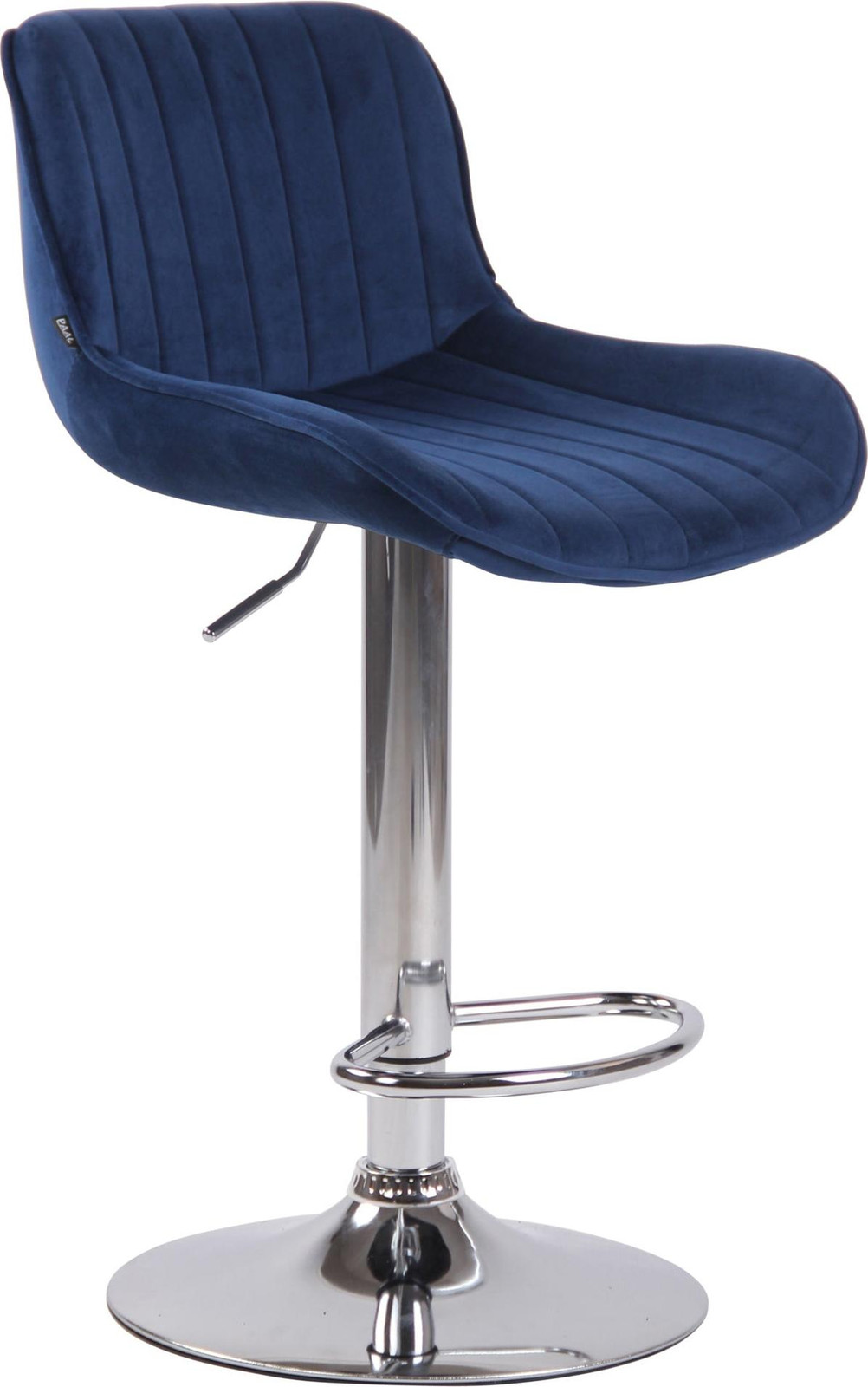 CLP Barkruk Lentini, fluwelen bekleding, draaibaar met hoogteverstelling, donkergrijs met chroom frame