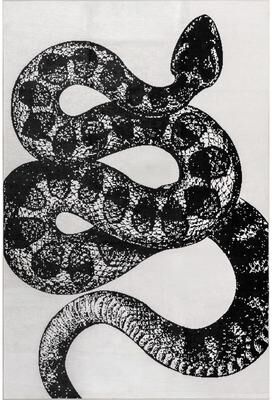 Nuloom Nila SplashGuard Modern Fabricated Snake Print Machine Washable Area Rug