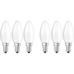 6 x Osram E14 LED Kerzenlampen CLASSIC besonders effizient 1,2W wie 25W 2700K warmweißes Licht - Sehr gute Energieeffizienz