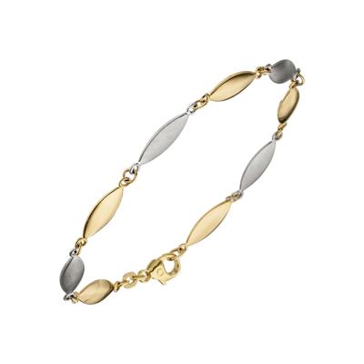 Goldarmband JOBO, gelb (gelbgold 585), Armbänder, Damen, 19,5cm, Gelbgold 585 Weißgold 585, Gelbgold 585, Weißgold 585, Goldarmband, 585 Gold bicolor