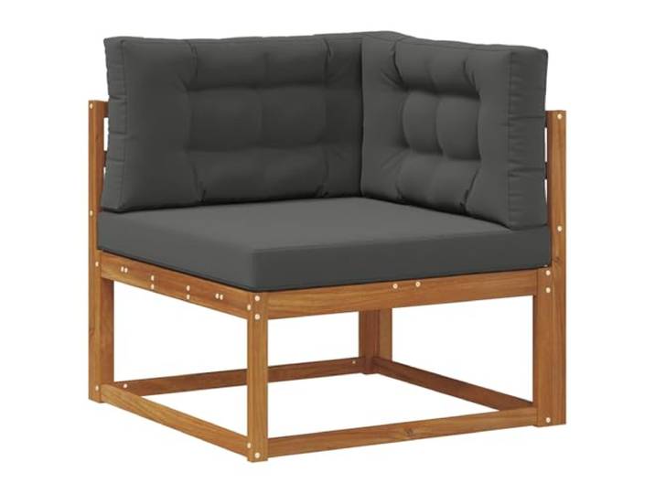KTHLBRH Sofa-Set für den Außenbereich, 6-teilig, Holz, Akazie, Natur Modulares Design, Lattenrost, abnehmbare Kissen, Rückenlehne, für Garten und Terrasse