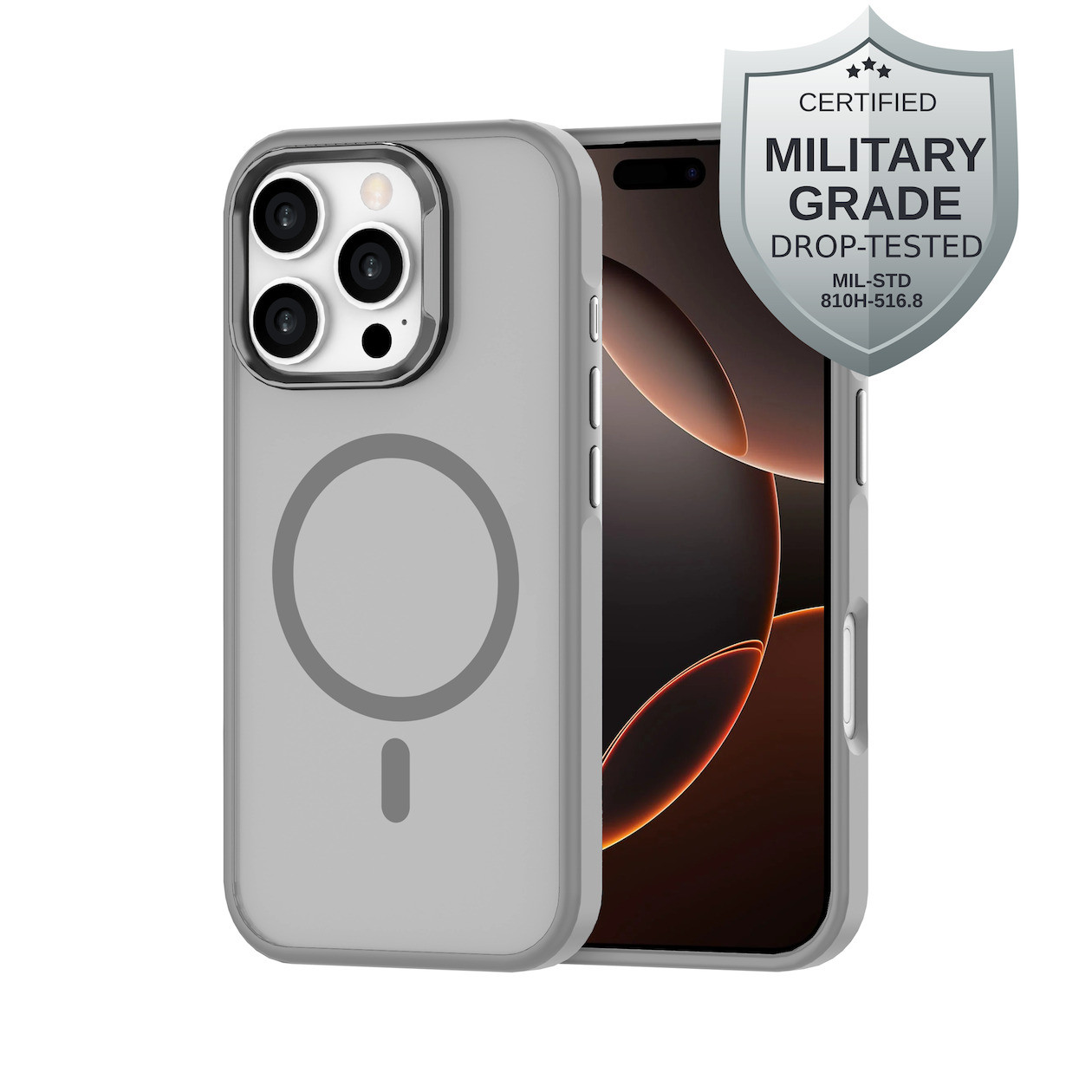 Just in Case Military Grade MagSafe telefoonhoesje voor Apple iPhone 16 Pro - Grijs