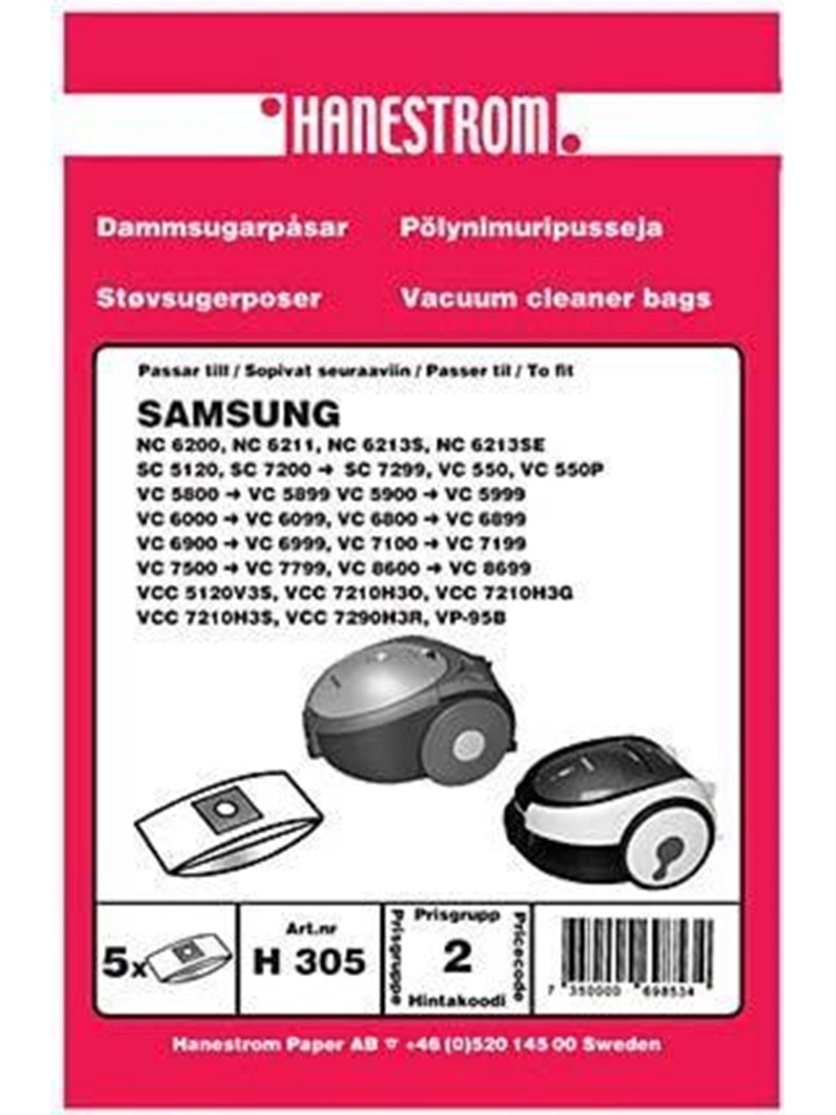 hanestroem Vacuum Cleaner Bags - 5 pcs