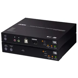 Aten CE990 KVM LWL (SM) Konsolen-Extender, USB True 4K DisplayPort/HDMI (True4K), KVM Switch, Schwarz
