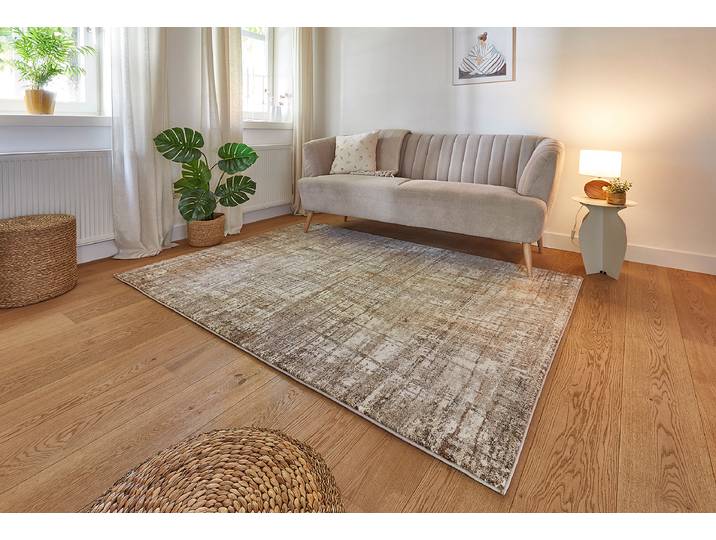 Kurzflorteppich Mabia Beige/Beige/Grau 160 x 230cm Polypropylen