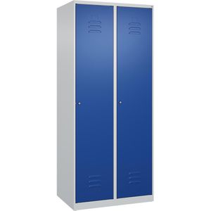 CP-Möbel Spind Classic PLUS, blau, 2 Abteile, mit Zylinderschloss, 80 x 185 cm
