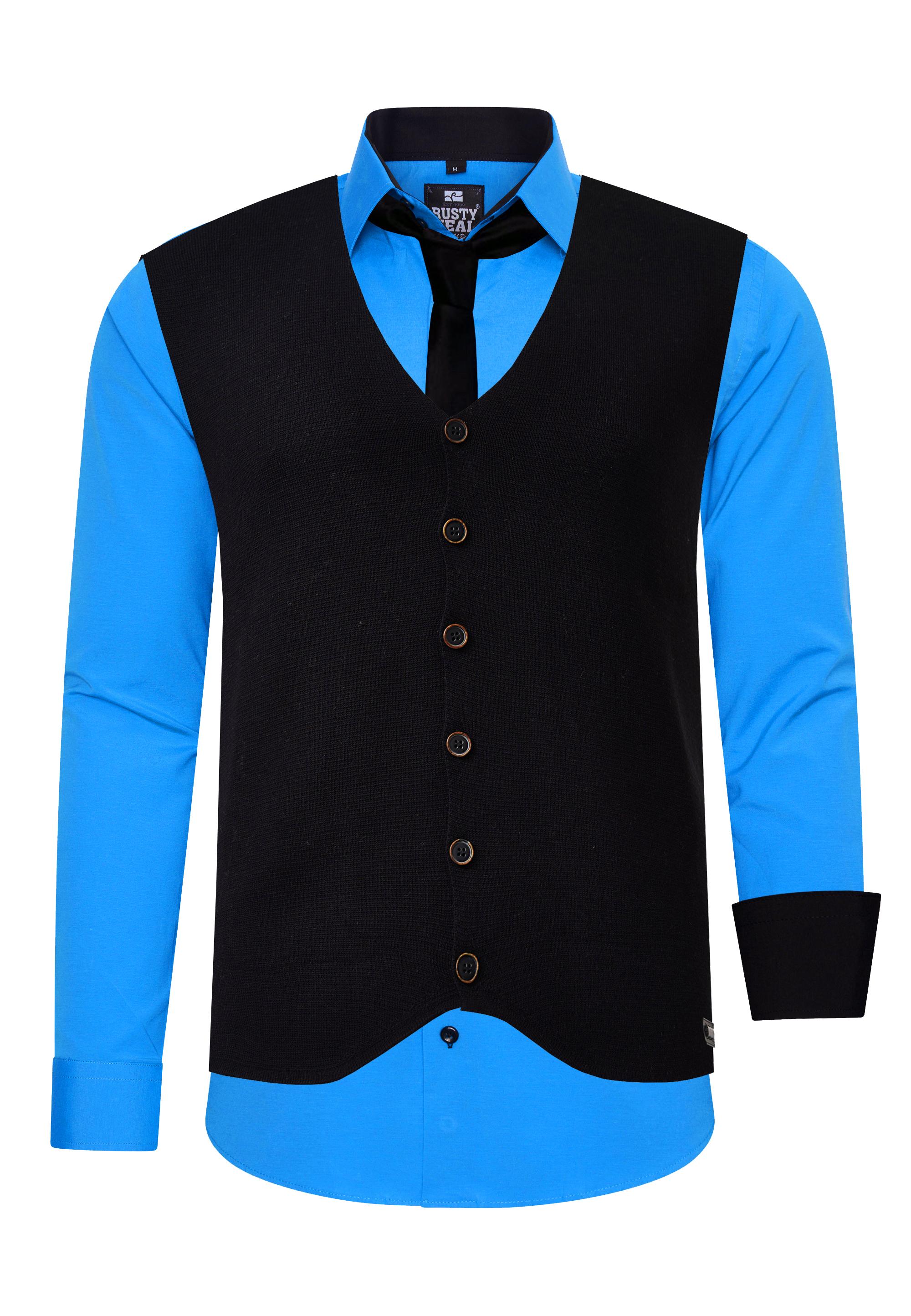 Shirt with vest and tie set of 3