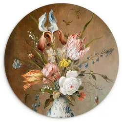 WANDBILD Stilleben mit Blumen - Balthasar van der Ast - Malerei Wandbild 120x120 cm