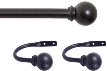 "Kenney Chelsea 5/8"" Decorative Curtain Rod & Holdback Set"