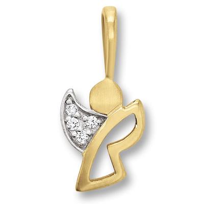 Kette mit Anhänger ONE ELEMENT "Zirkonia Engel Anhänger aus 333 Gelbgold", gold, Halsketten, Kinder, Gelbgold 333, Ihr persönliches Symbol – liebevoll gearbeitet für jeden Tag