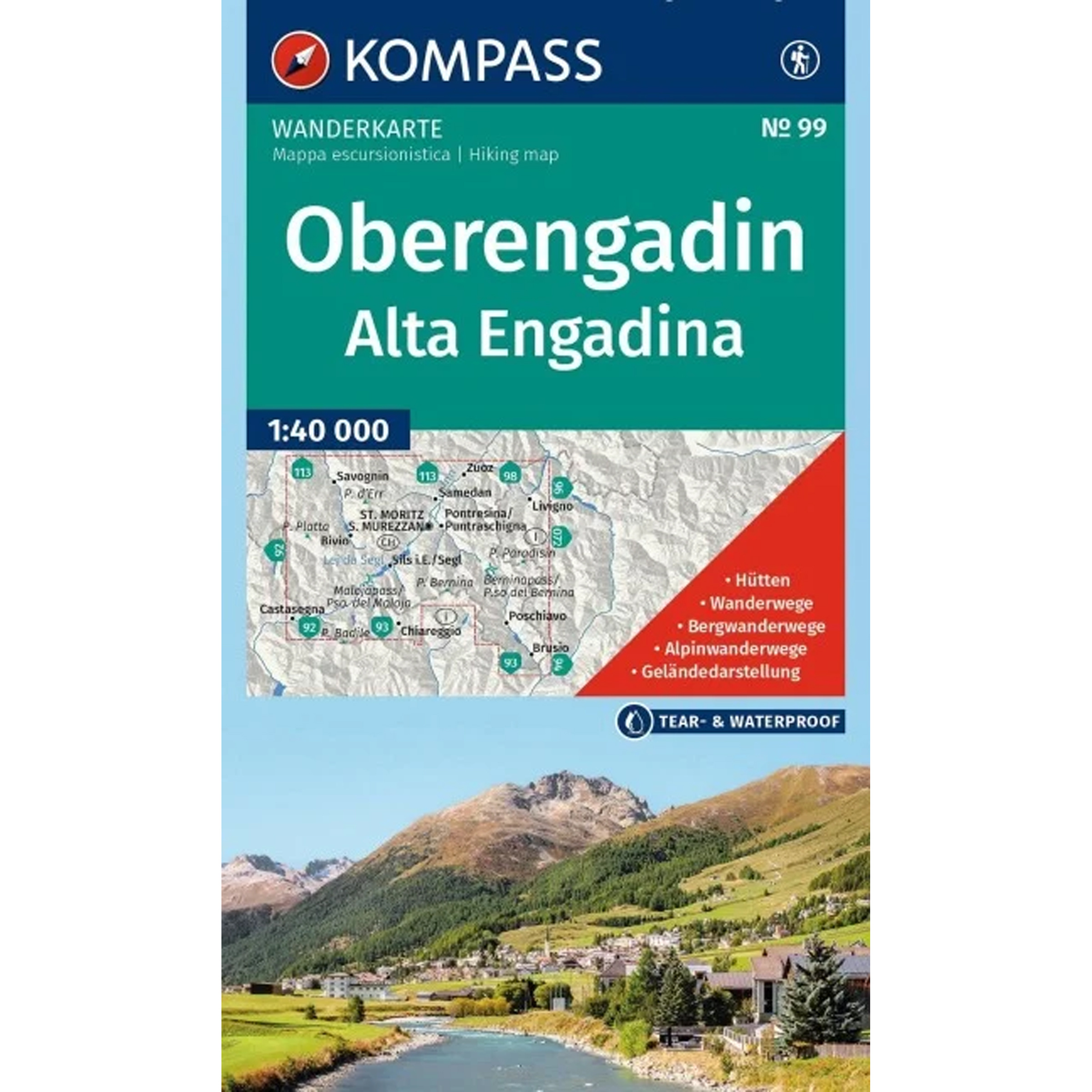 Kompass Verlag WK 99 Oberengadin Topografische Karten 2. Aufl. 2026