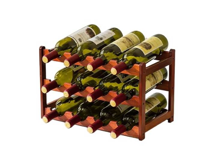 Weinregal, Weinregal aus Holz, mehrschichtiges offenes Design(Medium)