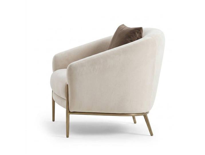 JVmoebel Loungesessel Design Sessel Weiß Modern Polstersessel Loungesessel Metallgestell