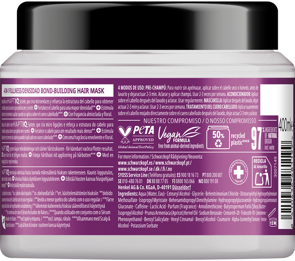 Schwarzkopf Mass Market Gliss Full Hair Wonder mascarilla 400 ml