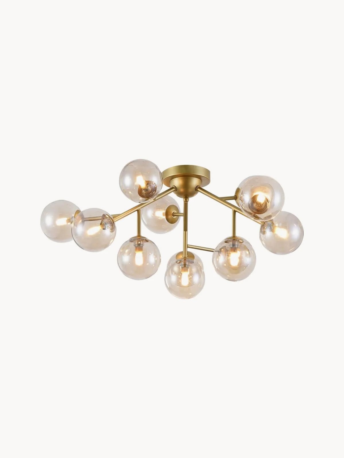Maytoni Dimbare Plafondlamp Dallas, Goud/Messing en Gekleurd Glas, Ø 60 cm