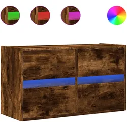 vidaXL TV-Wandschrank mit LED-Beleuchtung Räuchereiche 80x31x45 cm
