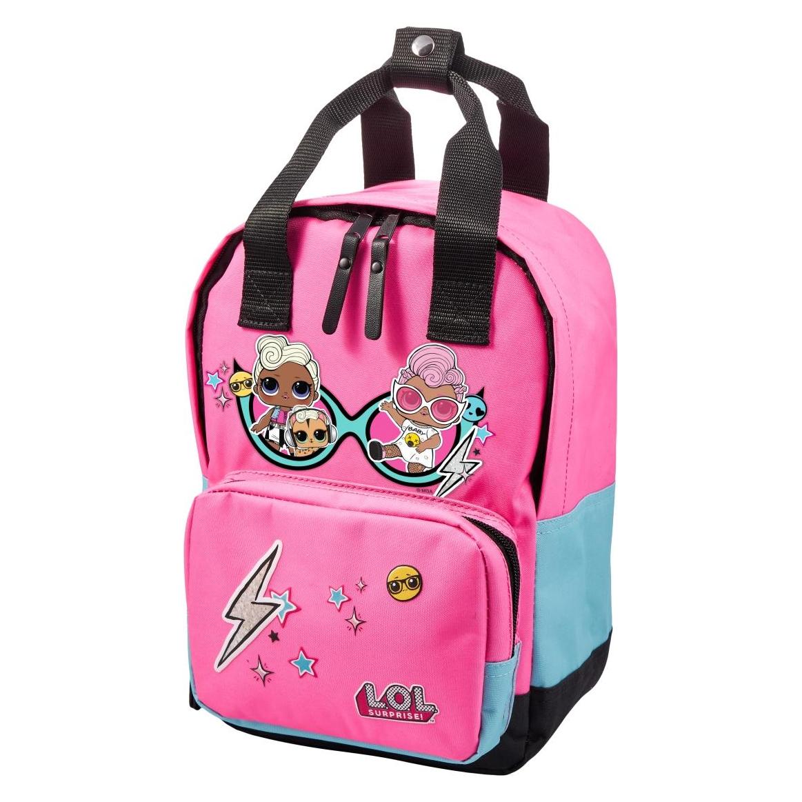 Euromic L.O.L. Surprise! Together 4Eva Small Backpack with pink pom-pom attached to zipper puller (080709410)