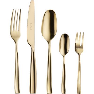 Besteck-Set PINTINOX "Infinito Treasure", gold (goldfarben), 30 tlg., Edelstahl 18/0, Essbesteck-Sets, Optik Glänzend PVD Beschichtung