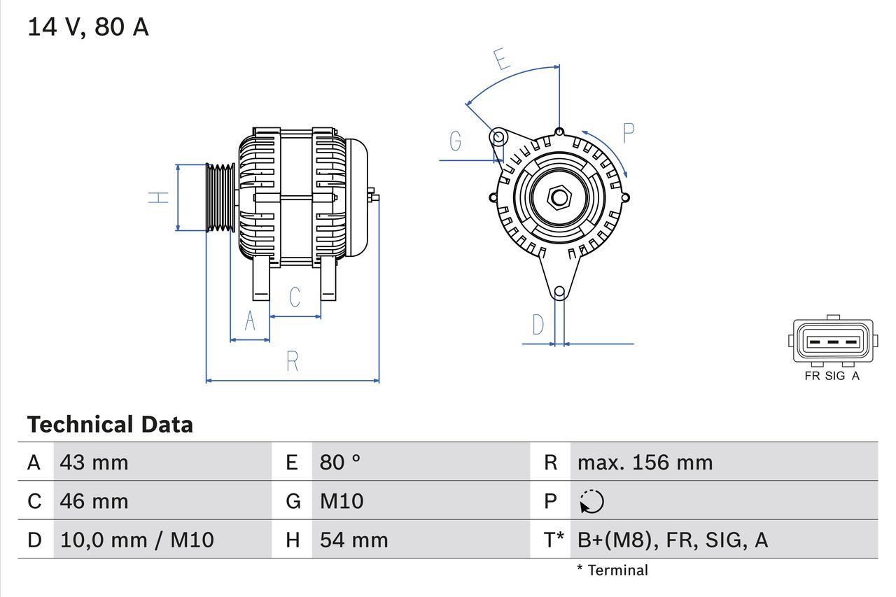 0 986 049 151 BOSCH generátor x
