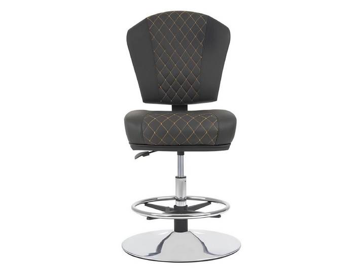 JVmoebel Barhocker Eleganter Metall Barhocker mit grauer Polsterung und hohem Sitzkomfort (1 St., 1x Barhocker), Made in Europa