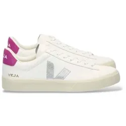 VEJA für Damen. CP0520788 Weiße Sneaker aus Leder Campo (36), Wohnung, Schnürsenkel, Lässig