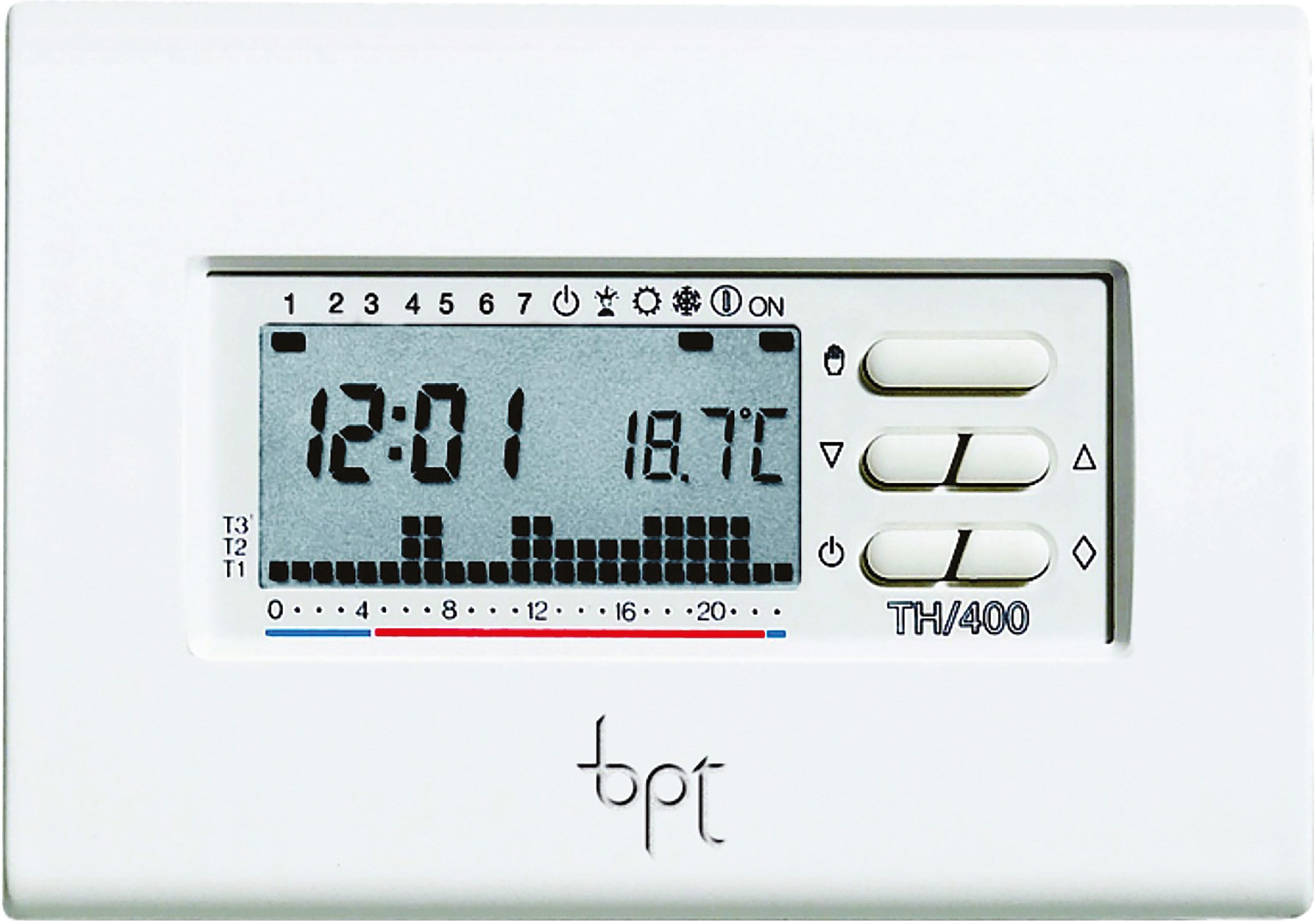 Came Bpt CRONOTERMOSTATO BPT TH/400 SETTIMANALE DIGITALE DA PARETE COLORE BIANCO
