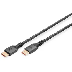 DIGITUS Premium DisplayPort Anschlusskabel, Typ DP St/St, 2.0m, Alu Gehäuse, UHD 8K, DP 2.1, sw