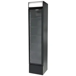 Gastro-Cool Schmaler Werbedisplaykühlschrank in schwarz / 150l - GCDC130