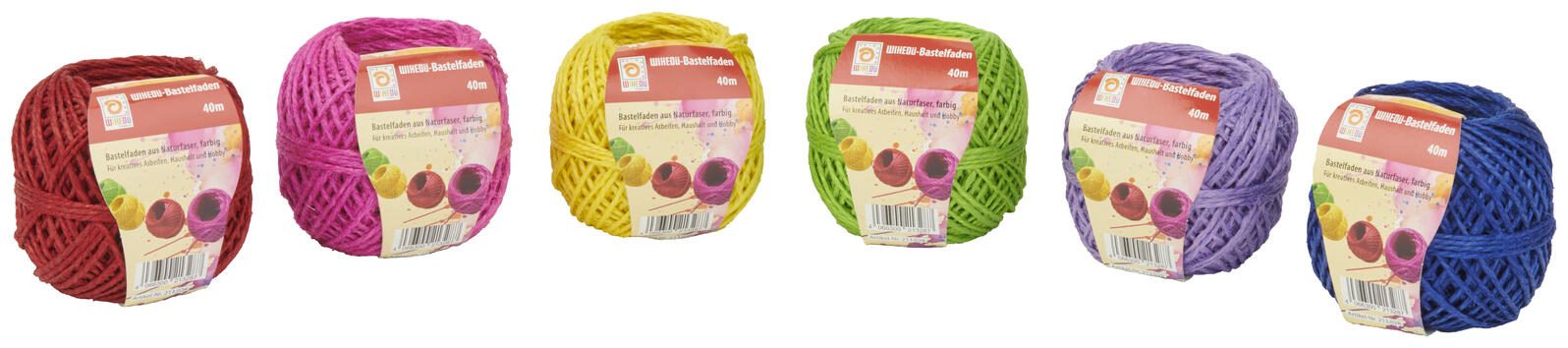 WIHEDÜ Kordel Naturfaser 40m farbsortiert 213029