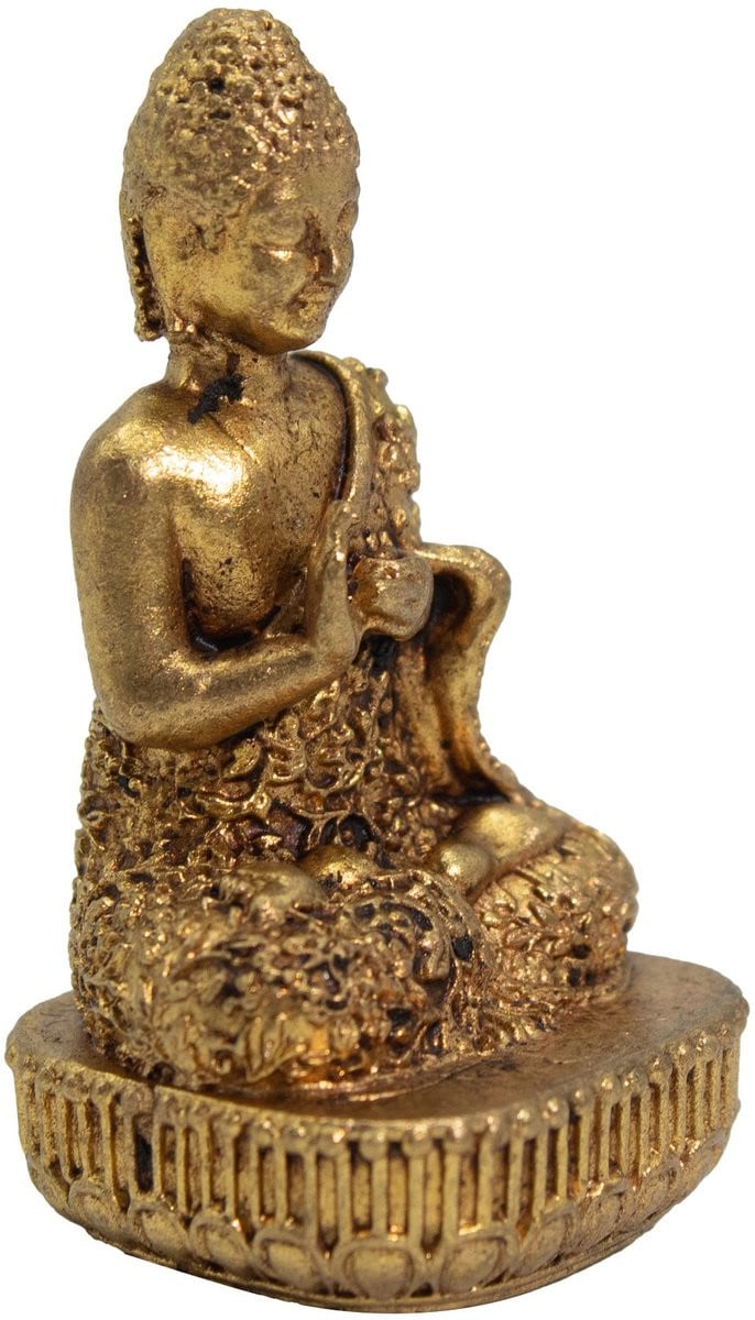 Ancient Wisdom Messing Miniatuur Boeddha Decoratie - 48 mm - 60 g