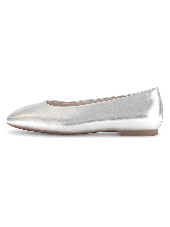 Gabor Leder-Ballerinas in Silber - 37,5